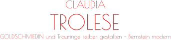 TROLESE CLAUDIA GOLDSCHMIEDIN und Trauringe selber gestalten - Bernstein modern